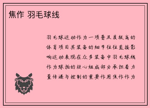 焦作 羽毛球线